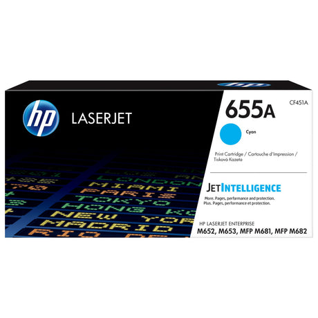 Toner Hp CF451A - 655A Cyan | Para LaserJet Enterprise M652 / M653 / M681 / M682 | 10,500 páginas - Panamá