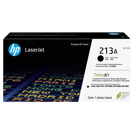 Toner Hp W2130A | Negro 213A | Para LaserJet Enterprise 5700 / 6700 / 6701 / MFP 5800 / MFP 6800 / MFP 6801 | 3,500 páginas - Panamá