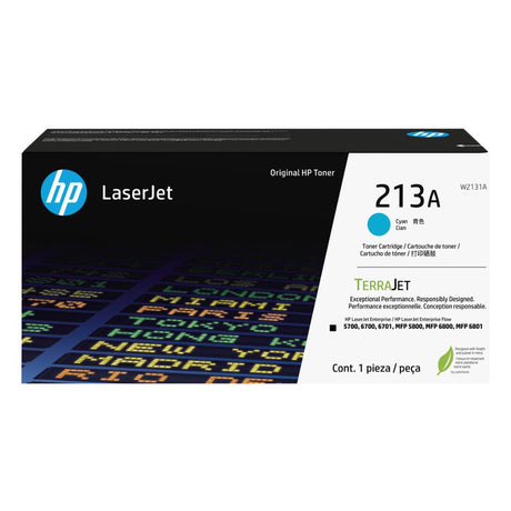 Toner Hp W2131A | Cyan 213A | Para LaserJet Enterprise 5700 / 6700 / 6701 / MFP 5800 / MFP 6800 / MFP 6801 | 3,000 páginas - Panamá