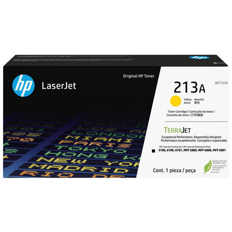 Toner Hp W2132A | Amarillo 213A | Para LaserJet Enterprise 5700 / 6700 / 6701 / MFP 5800 / MFP 6800 / MFP 6801 | 3,000 páginas - Panamá