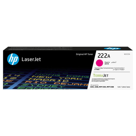 Toner Hp W2223A | Magenta 222A | Para Color LaserJet Pro 3303fdw / 3303dw / 3203dn | 1,200 páginas - Panamá