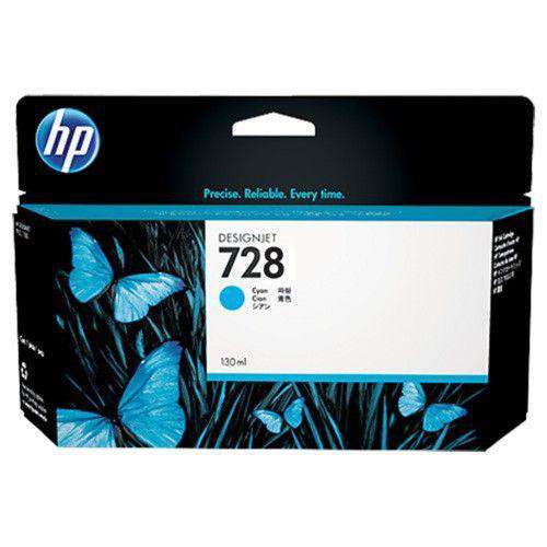 Tinta HP 728 Cyan - 130 ml - F9J67A - Ploter HP DesignJet T730 T830