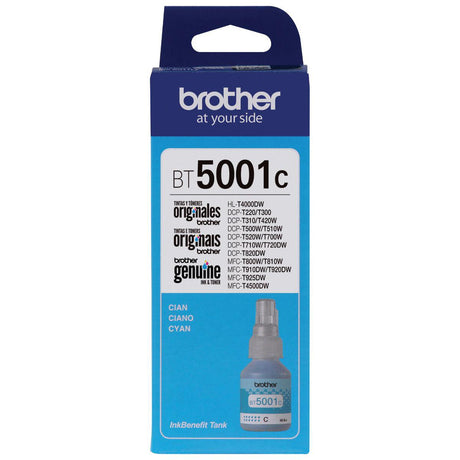 Botella de Tinta Brother BT5001C - Cyan | Para DCP-T500W / DCP-T510W / DCP-T700W / DCP-T710W / DCP-T720DW / MFC-T910W / MFC-T800W / MFC-T920DW / MFC-T4500DW | 5,000 paginas - Panamá