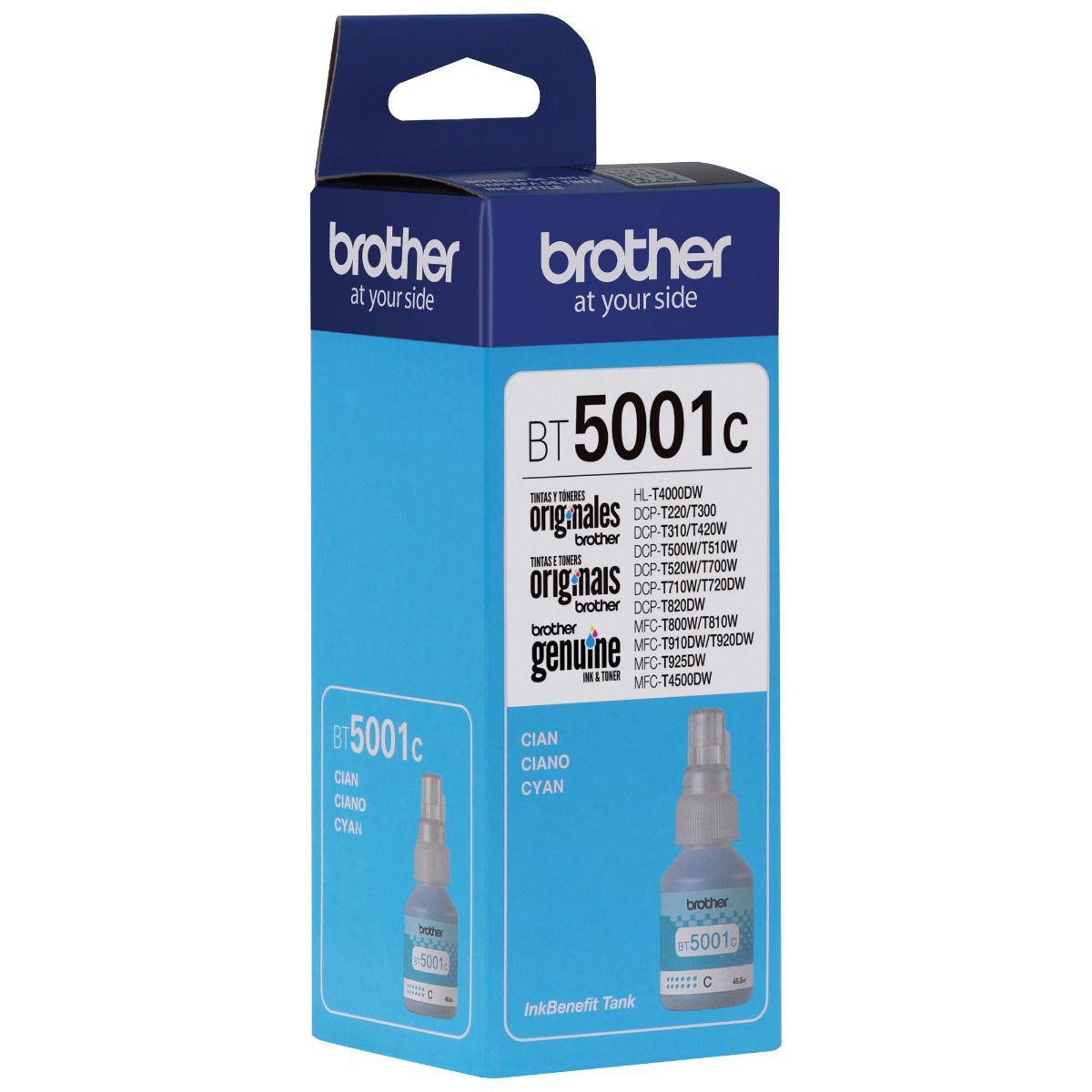 Botella de Tinta Brother BT5001C - Cyan | Para DCP-T500W / DCP-T510W / DCP-T700W / DCP-T710W / DCP-T720DW / MFC-T910W / MFC-T800W / MFC-T920DW / MFC-T4500DW | 5,000 paginas - Panamá