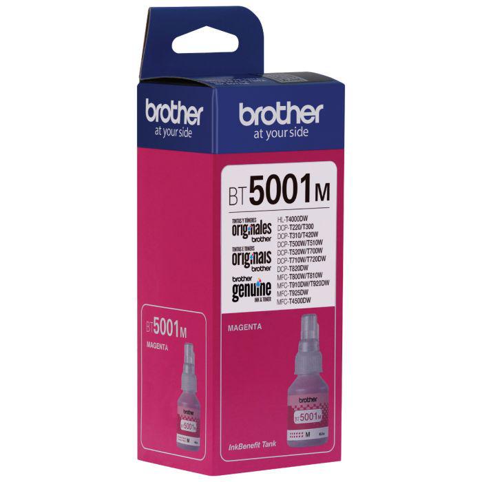 Botella de Tinta Brother BT5001M - Magenta | Para DCP-T500W / DCP-T510W / DCP-T700W / DCP-T710W / DCP-T720DW / MFC-T910W / MFC-T800W / MFC-T920DW / MFC-T4500DW | 5,000 paginas - Panamá