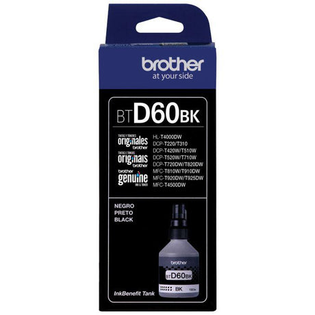 Botella de Tinta Brother BTD60BK | Para DCP-T510W / DCP-T700W / DCP-T710W / MFC-T910W / MFC-T810W / MFC-T920DW | 6,500 paginas - Panamá