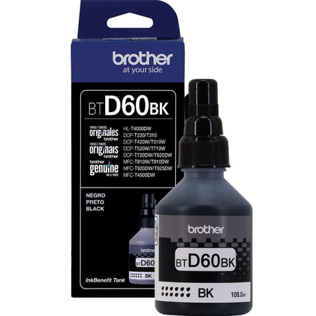 Botella de Tinta Brother BTD60BK | Para DCP-T510W / DCP-T700W / DCP-T710W / MFC-T910W / MFC-T810W / MFC-T920DW | 6,500 paginas - Panamá