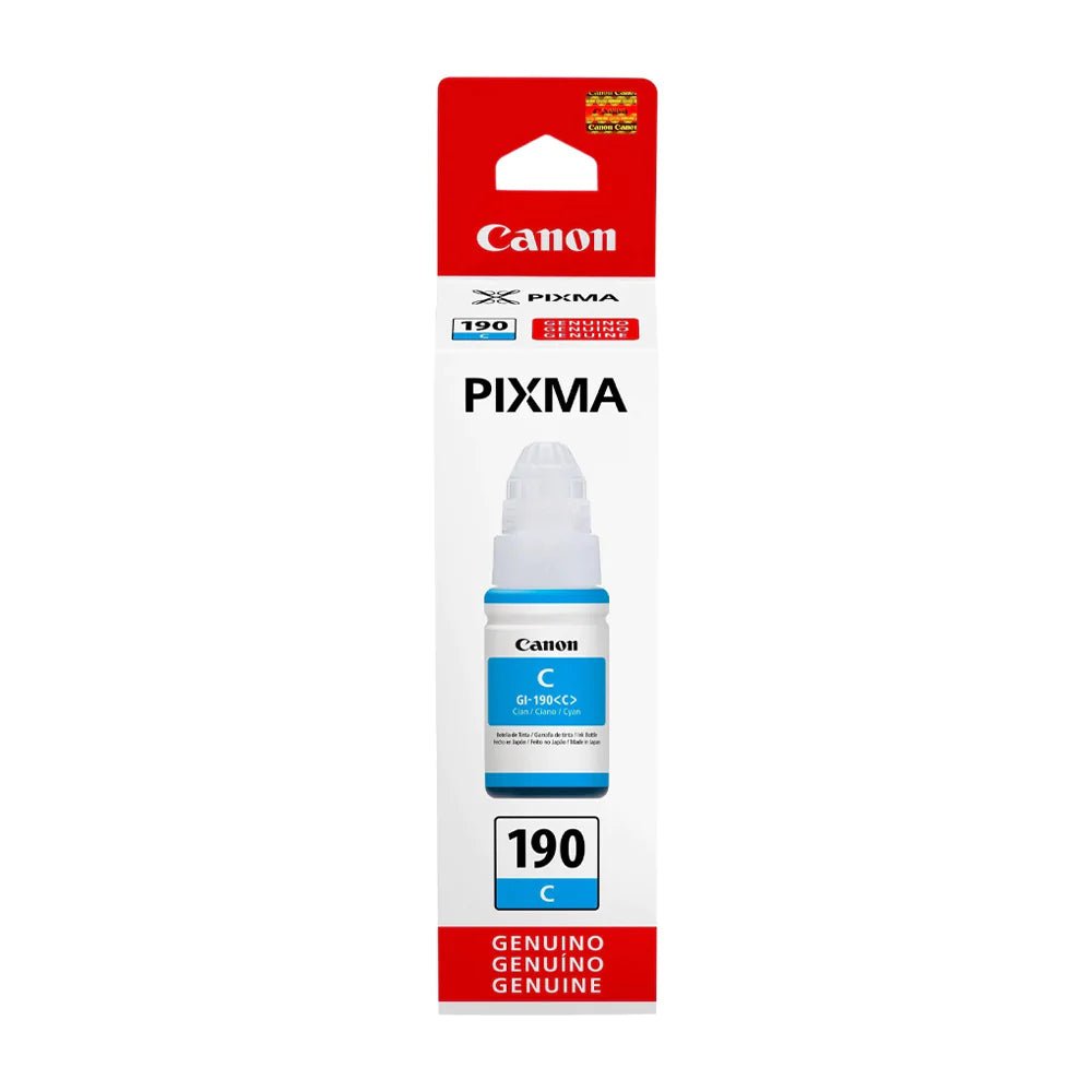 Botella de Tinta Canon GI-190 Cyan | Para Pixma G2110 / G3110 / G4100 / G4110 | 7,000 páginas - Panamá
