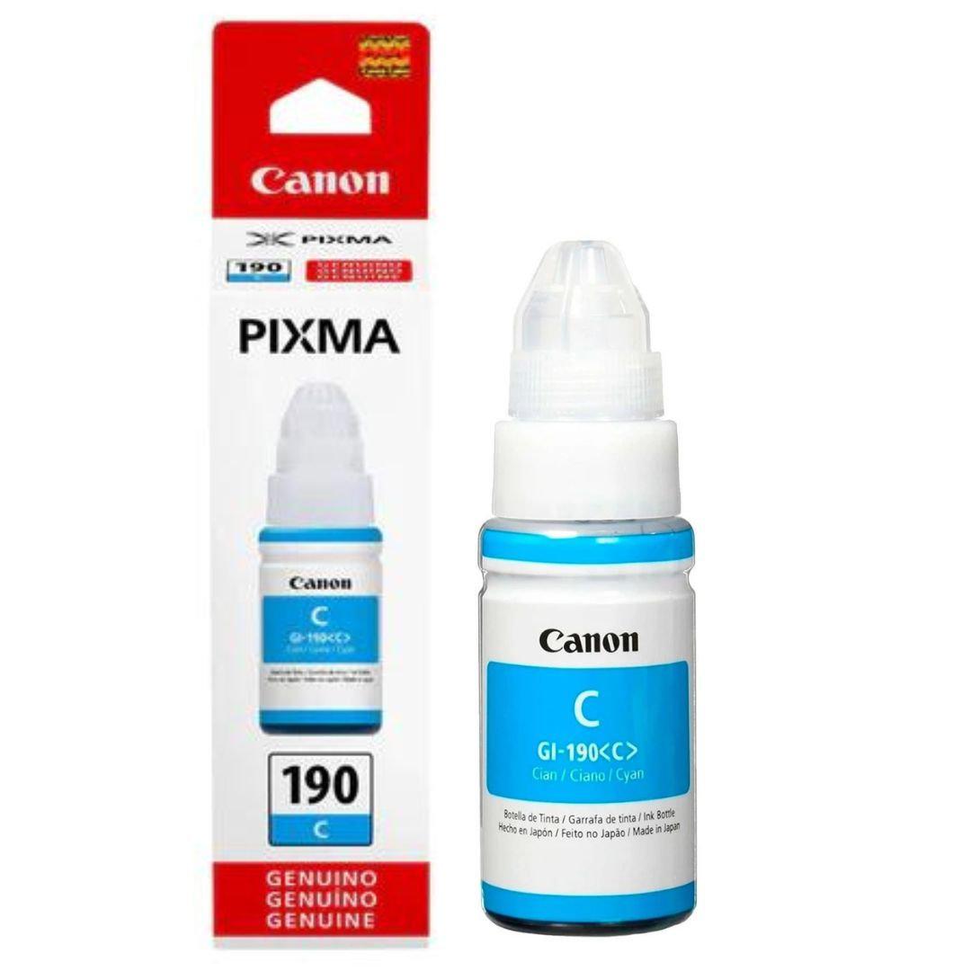 Botella de Tinta Canon GI-190 Cyan | Para Pixma G2110 / G3110 / G4100 / G4110 | 7,000 páginas - Panamá