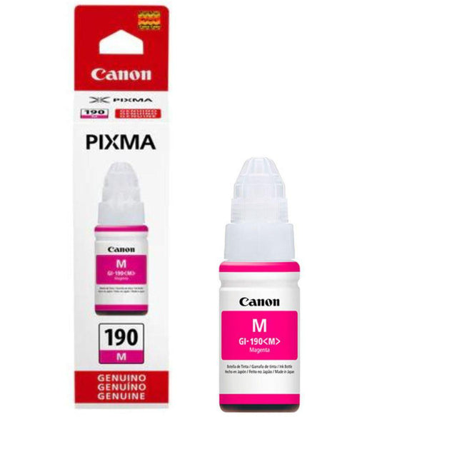 Botella de Tinta Canon GI-190 Magenta | Para Pixma G2110 / G3110 / G4100 / G4110 | 7,000 páginas - Panamá