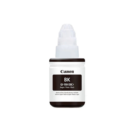 Botella de Tinta Canon GI-190 Negro | Para Pixma G2110 / G3110 / G4100 / G4110 | 6,000 páginas - Panamá