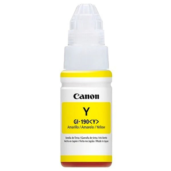 Botella de Tinta Canon GI-190 Yellow | Para Pixma G2110 / G3110 / G4100 / G4110 | 7,000 páginas - Panamá