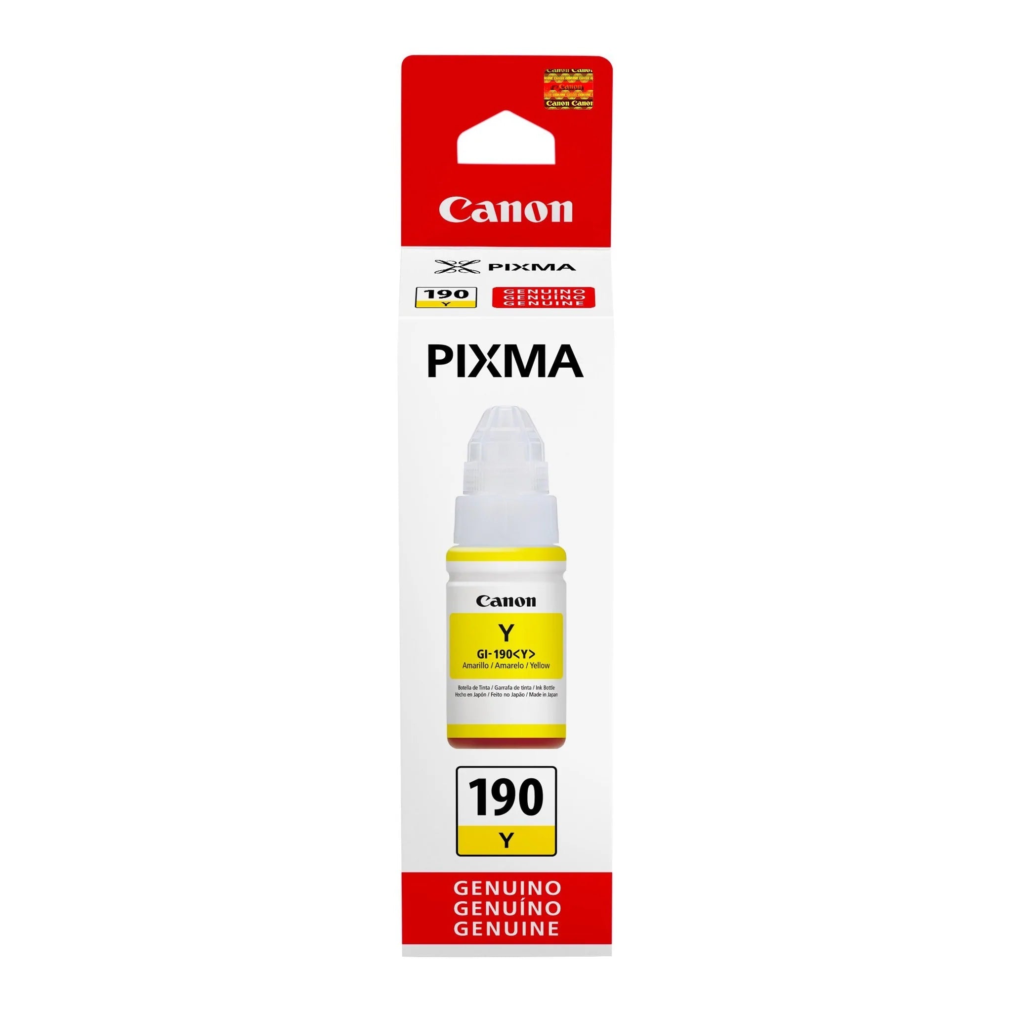 Botella de Tinta Canon GI-190 Yellow | Para Pixma G2110 / G3110 / G4100 / G4110 | 7,000 páginas - Panamá