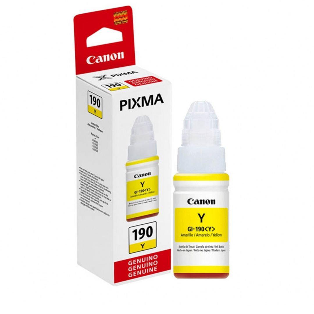Botella de Tinta Canon GI-190 Yellow | Para Pixma G2110 / G3110 / G4100 / G4110 | 7,000 páginas - Panamá