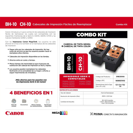 Cabezal Canon G2160 / G3160 / G2170 / G3170 | BH-10 + CH-10 | BH10 CH10 | 3418C004AA - Panamá