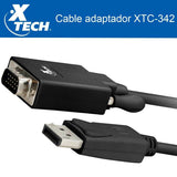Cable convertidor con conector DisplayPort macho a VGA macho - XTECH XTC-342 - Panamá