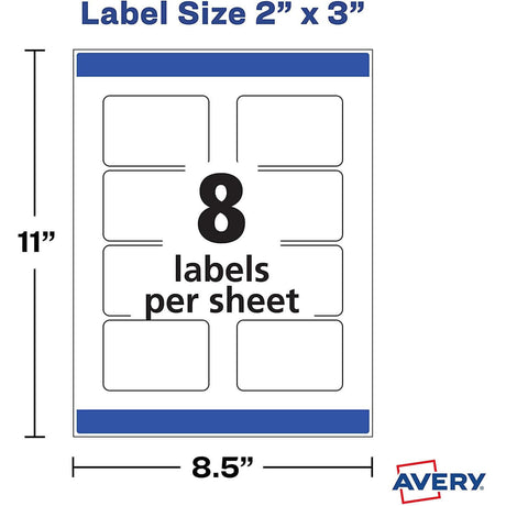 Etiqueta Avery Rectangular para impresoras Láser InkJet- Cristal Transparente Brillante - Panamá