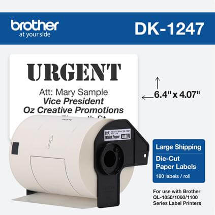 Etiqueta Brother DK-1247 - 4.07" x 6.4" - 180 etiquetas - Panamá