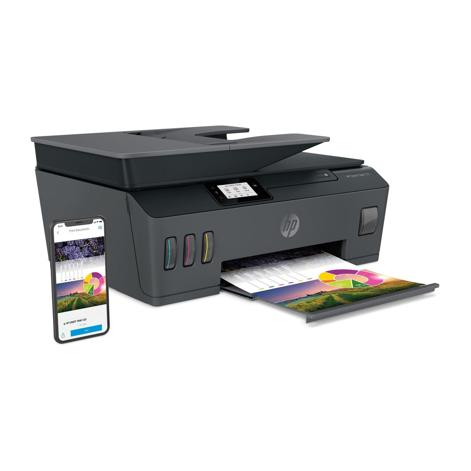 Impresora HP Smart Tank 530 con Escáner Automático y WiFi - Multifuncional de Inyección de Tinta - 12,000 Páginas en Negro - 8,000 Páginas a Color | 11 ppm Negro / 5 ppm Color - Panamá
