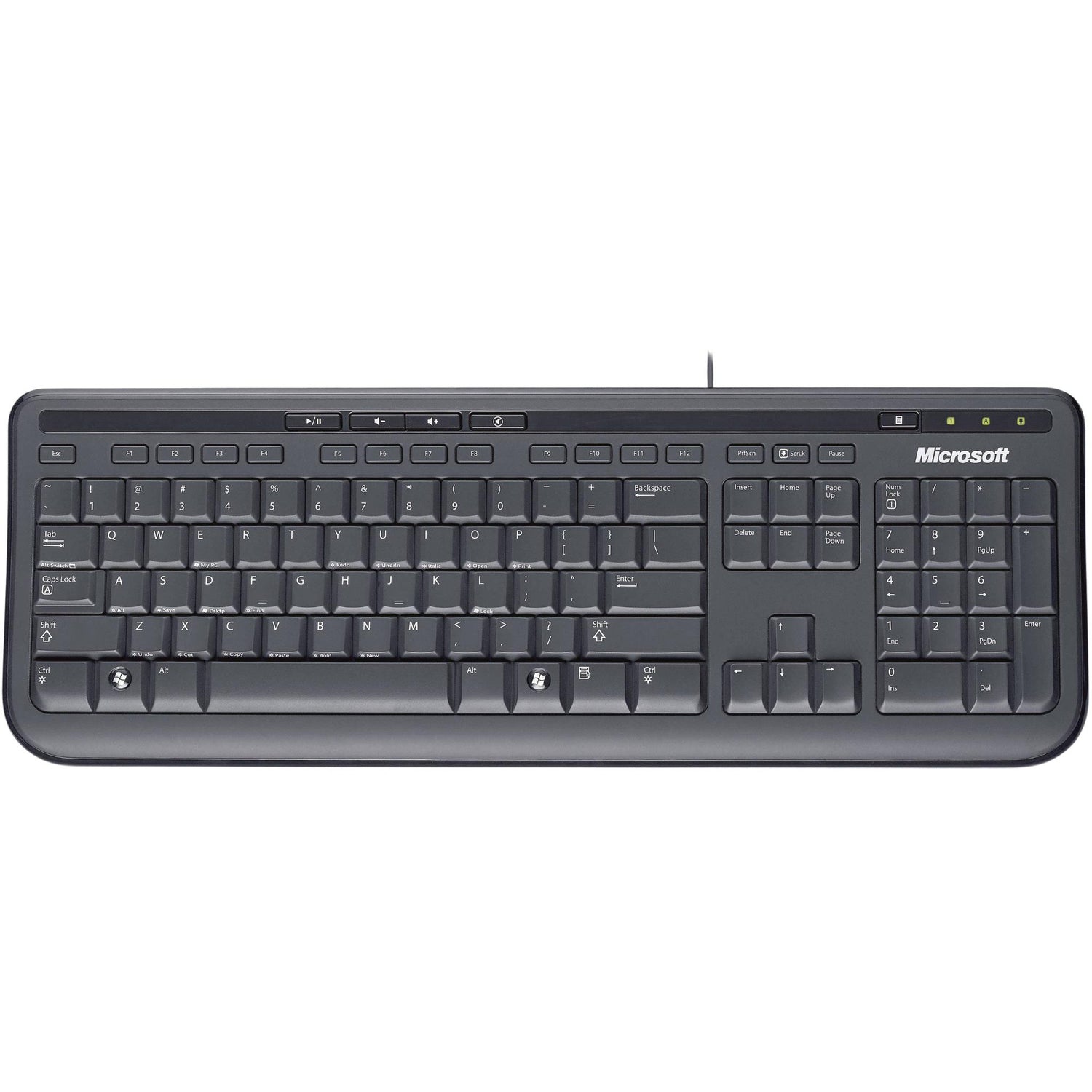 Teclado Microsoft 600, Alámbrico, USB, Negro (Español) - Panamá