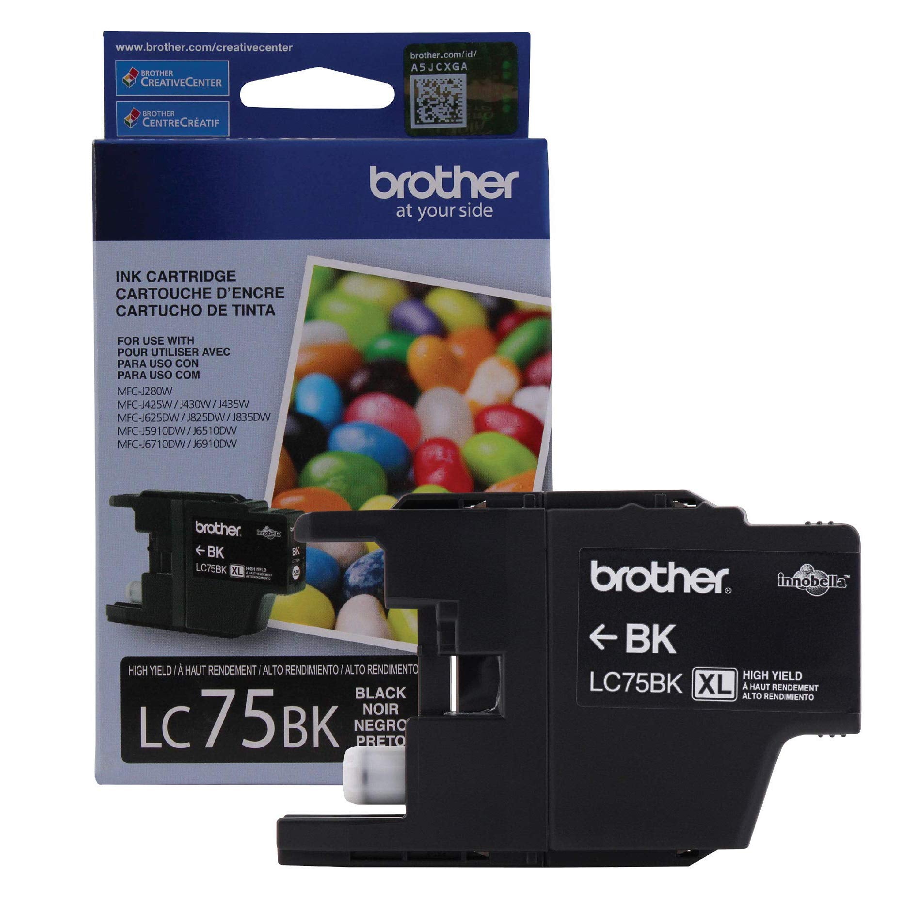 Tinta Brother LC 75 BK- XL-Negro | Para MFC-J425W / MFC-J430W / MFC-J625DW / MFC-J835DW - Panamá