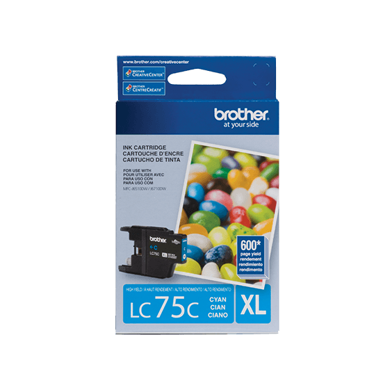 Tinta Brother LC 75 C- XL-Cyan | Para MFC-J425W / MFC-J430W / MFC-J625DW / MFC-J835DW - Panamá