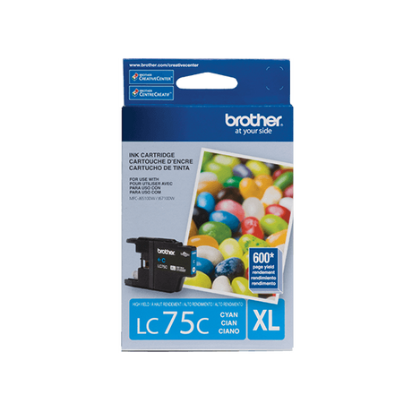 Tinta Brother LC 75 C- XL-Cyan | Para MFC-J425W / MFC-J430W / MFC-J625DW / MFC-J835DW - Panamá