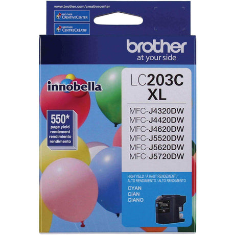 Tinta Brother LC203C - Cyan | Para MFC-J480DW / MFC-J485DW / MFC-J5520DW / MFC-J5620DW / MFC-J5720DW / MFC-J880DW / MFC-J885DW | 550 páginas - Panamá
