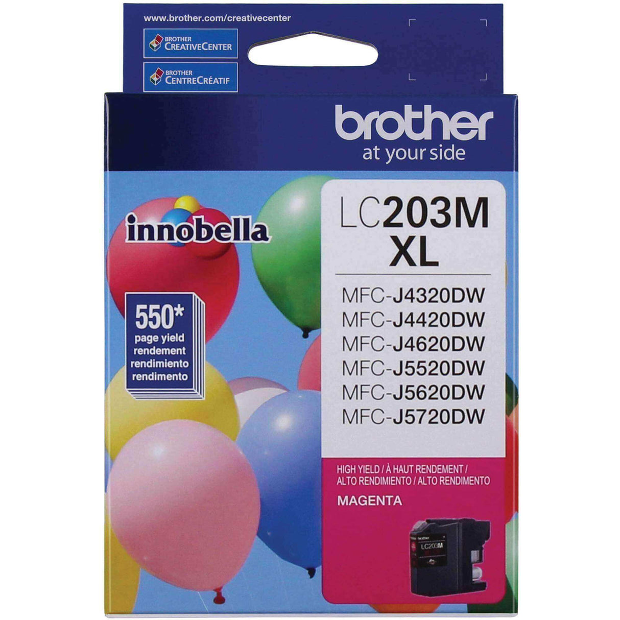Tinta Brother LC203M - Magenta | Para MFC-J480DW / MFC-J485DW / MFC-J5520DW / MFC-J5620DW / MFC-J5720DW / MFC-J880DW / MFC-J885DW | 550 páginas - Panamá