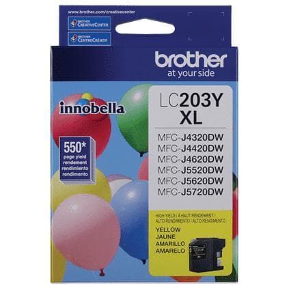 Tinta Brother LC203Y - Yellow | Para MFC-J480DW / MFC-J485DW / MFC-J5520DW / MFC-J5620DW / MFC-J5720DW / MFC-J880DW / MFC-J885DW | 550 páginas - Panamá
