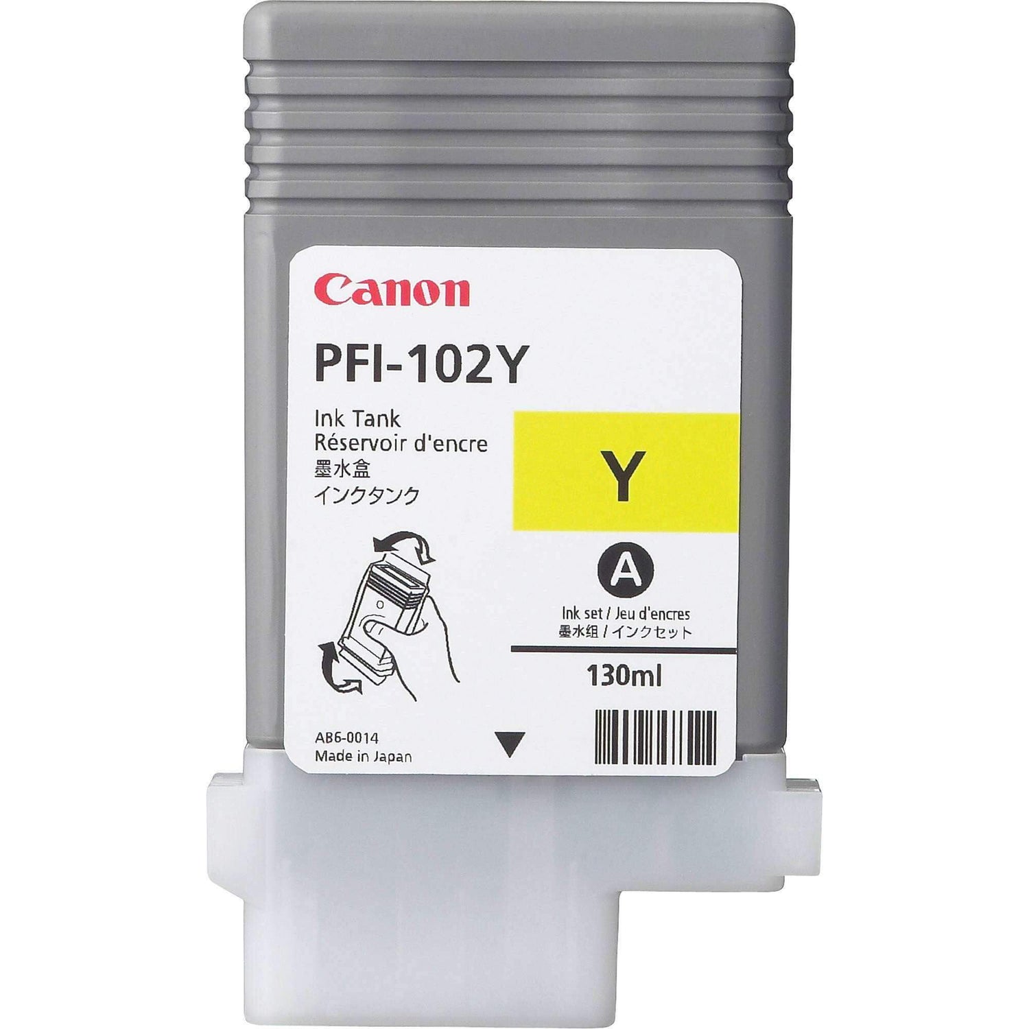 Tinta Canon PFI-102Y-Amarillo | Para imagePROGRAF IPF500 / IPF600 / IPF700 / IPF710 / IPF720 / IPF750 / IPF755 / IPF760 / IPF765 - Panamá