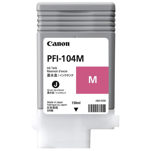 Tinta Canon PFI-104M- Magenta | imagePROGRAFiPF650 / iPF655 / iPF750 / iPF755 / iPF760 / iPF765 - Panamá