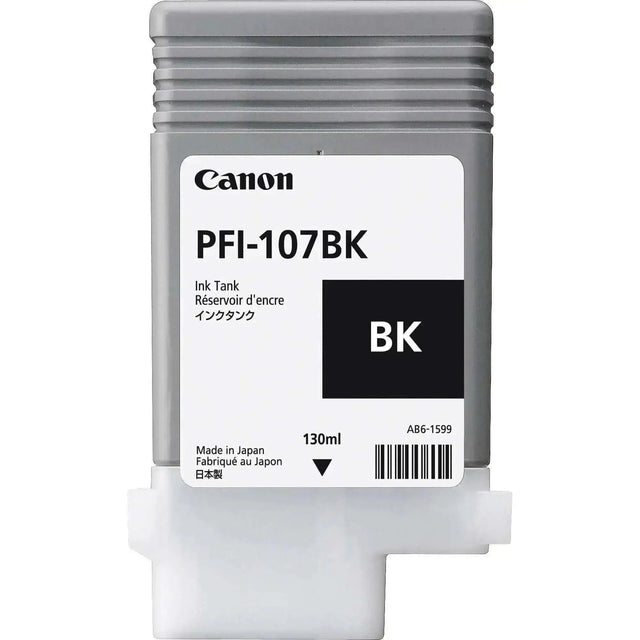 Tinta Canon Pfi-107Bk Black Ink Cartridge | Para imagePROGRAF iPF680 / iPF685 / iPF785 / iPF670 / iPF770 / iPF780 - Panamá