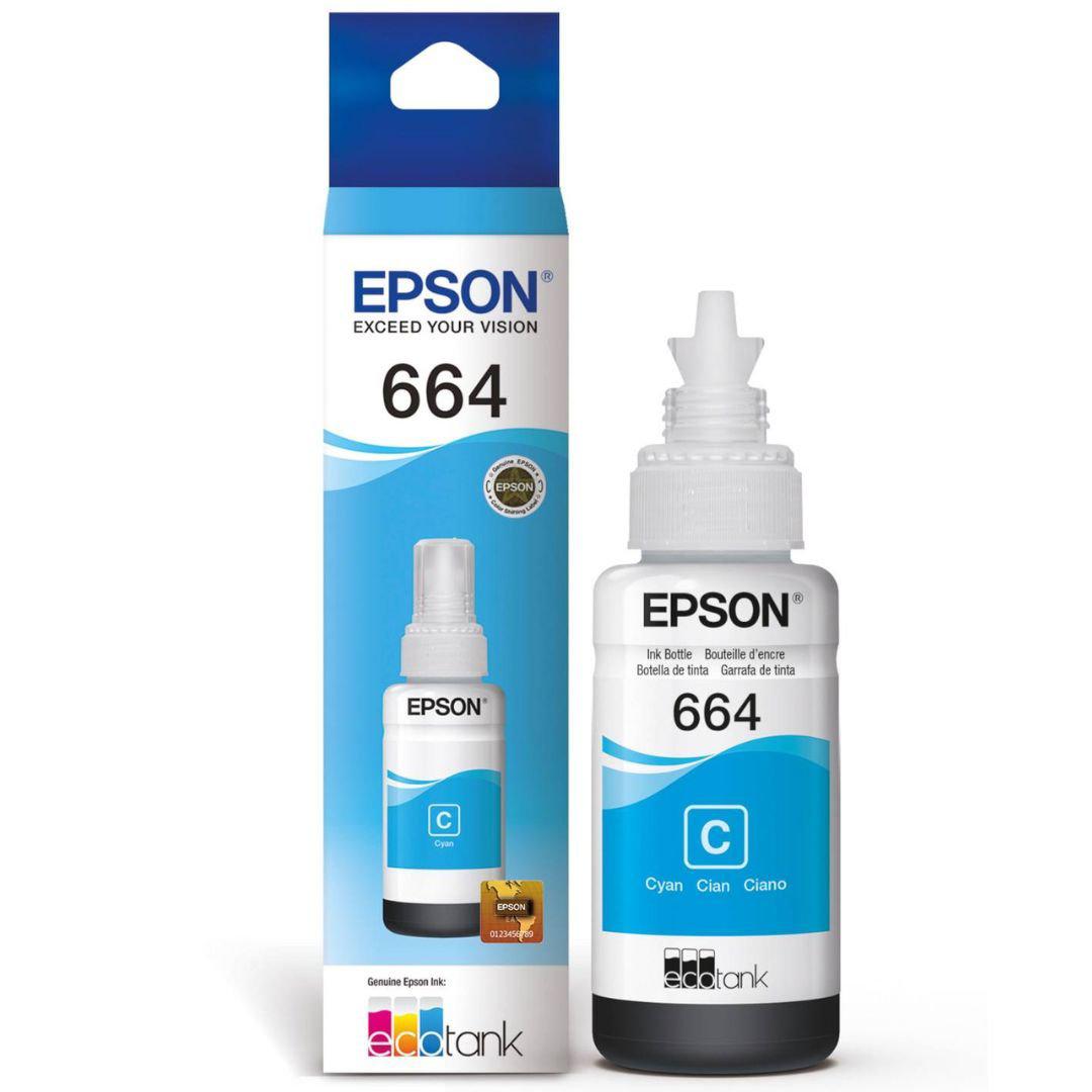 Tinta Epson T664220-AL - Cyan (664) | Ecotank L350/L355//L365/L375/L395/L475/L575/L555 - Panamá
