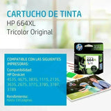 Tinta HP 664XL / 664 XL Color - F6V30AL | DesKjet 2675/3775 | 330 páginas - Panamá