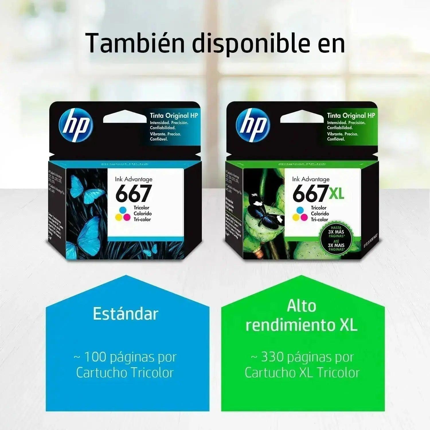 Tinta HP 667 Color Original - 3YM78AL | Deskjet Ink Advantage 2375/2775/6475/2875 | 100 páginas - Panamá