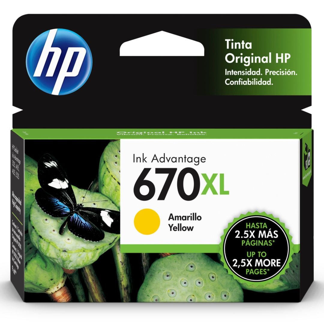 Tinta HP 670 XL-AMARILLO-Alto Rendimiento | DeskJet Ink Advantage 3525 | 4615 | 4625 |5525 - Panamá