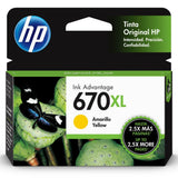 Tinta HP 670 XL-AMARILLO-Alto Rendimiento | DeskJet Ink Advantage 3525 | 4615 | 4625 |5525 - Panamá
