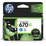 Tinta HP 670 XL-CYAN-Alto Rendimiento | DeskJet Ink Advantage 3525 | 4615 | 4625 |5525 - Panamá
