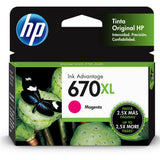 Tinta HP 670 XL-MAGENTA-Alto Rendimiento | DeskJet Ink Advantage 3525 | 4615 | 4625 |5525 - Panamá