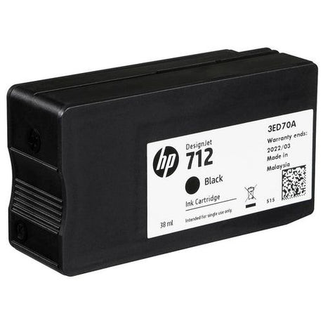 Tinta HP 712 Negro - 3ED70A para ploter | DesignJet T210/T230/T250/T630/T650 | 38 ml - Panamá