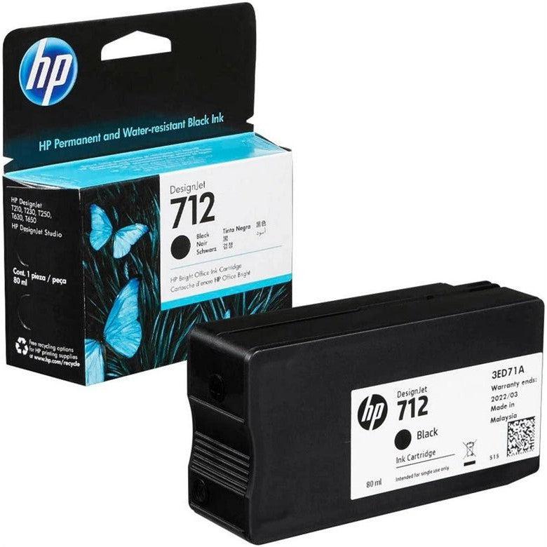 Tinta HP 712 Negro - 3ED71A Alto Rendimiento | DesignJet T210/T230/T250/T630/T650 | 80 ml - Panamá