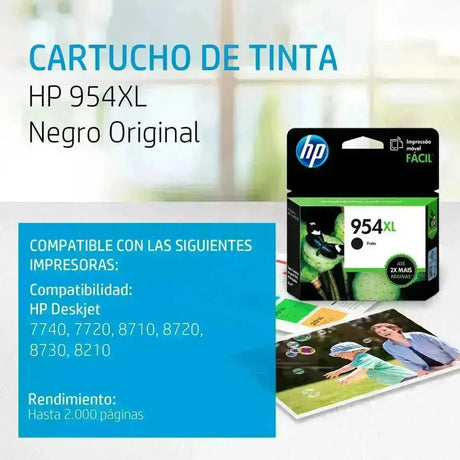 Tinta HP 954XL Negra L0S71AL | OfficeJet Pro 7740/8210/8710/8720/8740 | 2,000 páginas - Panamá