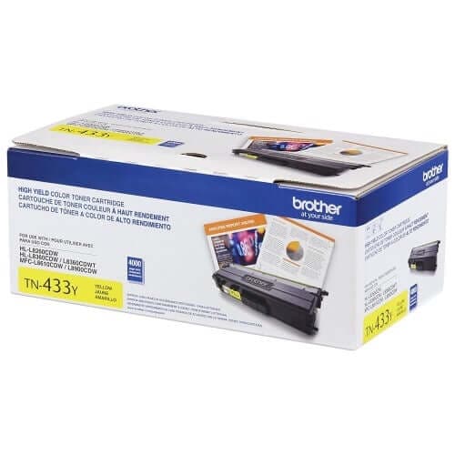 Toner Brother TN-433Y Amarillo | TN433Y | Para HL-L8260CDW / HL-L8360CDW / HL-L8360CDWT / MFC-L8610CDW / MFC-L8900CDW - Panamá