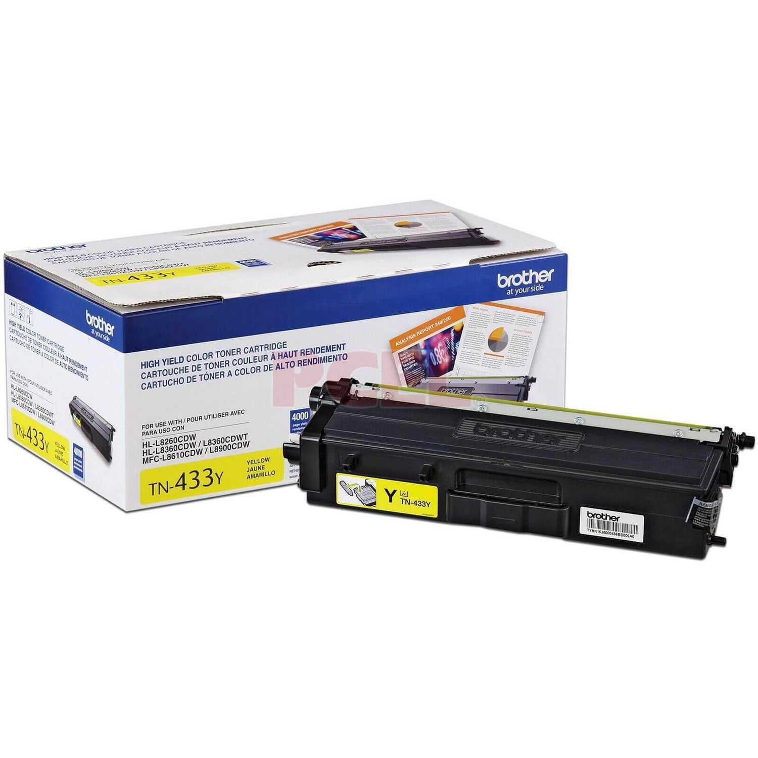 Toner Brother TN-433Y Amarillo | TN433Y | Para HL-L8260CDW / HL-L8360CDW / HL-L8360CDWT / MFC-L8610CDW / MFC-L8900CDW - Panamá