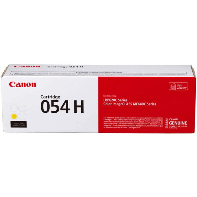 Toner Canon 054H Yellow| Para ImageCLASS MF645Cx / MF644Cdw / MF643Cdw / MF642Cdw / MF641Cw / MF640C / LBP623Cdw / LBP622Cdw / LBP621Cw / LBP620 | 2,300 páginas - Panamá