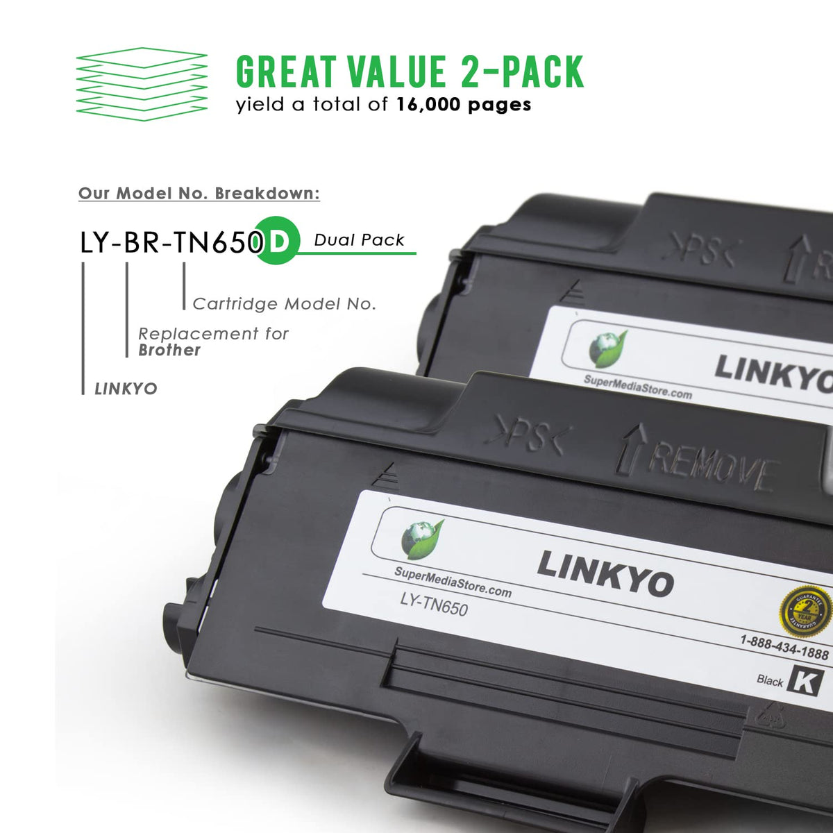 Toner Generico Brother TN650 | LY-TN650 | Para HL-5340D / HL-5370DW / HL-5370DWT / HL-5350DN / MFC-8680DN / MFC-8480DN / MFC-8890DW / DCP-8080DN / DCP-8085DN / MFC-8690DW - Panamá
