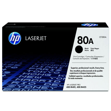 Toner Hp CF280A 80A Negro | Para LaserJet Pro M401 / M425 | 2,560 páginas - Panamá