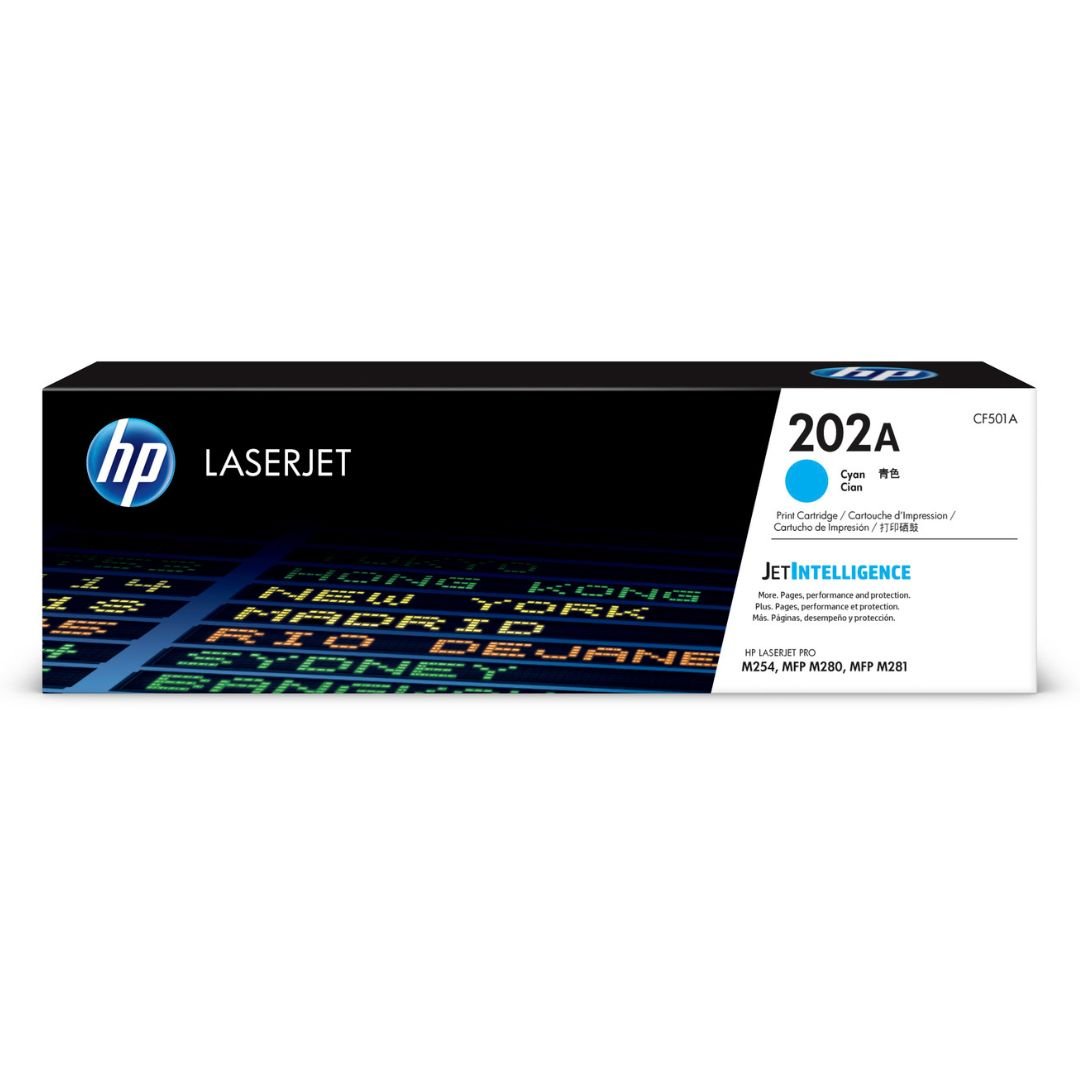 Toner Hp CF501A Cyan 202A | Para LaserJet Pro M254 / M281 | 1,300 páginas - Panamá