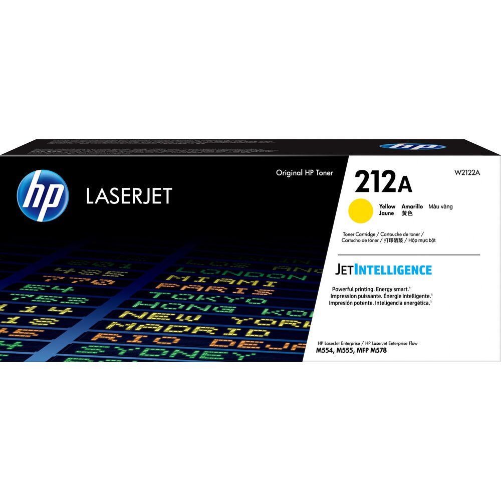Toner Hp W2122A - Amarillo - 212A | Para LaserJet Enterprise M554 / M555 / M578 | LaserJet Enterprise Flow M578 | 4,500 páginas - Panamá